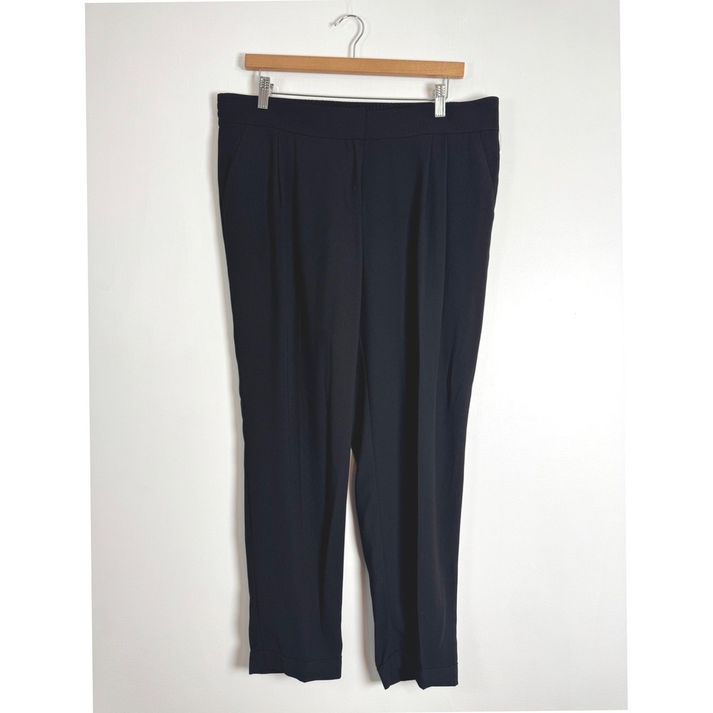 Professional Ann Taylor Loft Womens 12 Marisa Tapered Pants Black Pleated Front